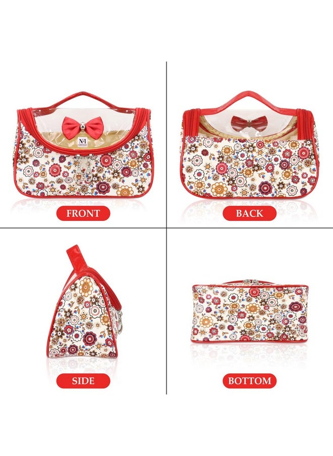 NFI essentials NFI essentials Pack of 2 Printed Vanity Cosmetic Pouches Stationery Pouches Makeup Pouches Travel Organiser Jewellery Bags  - Image 2