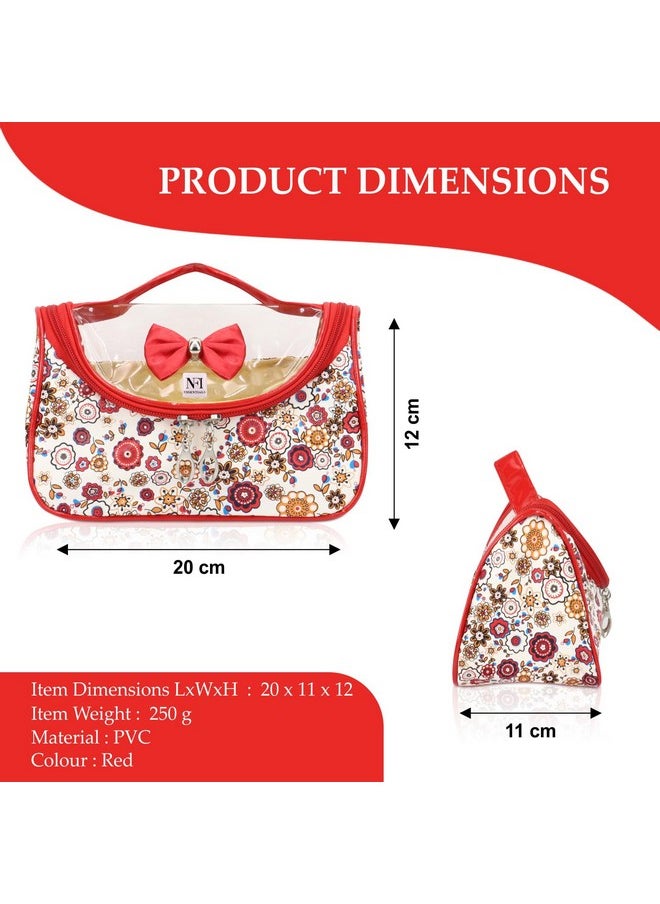 NFI essentials NFI essentials Pack of 2 Printed Vanity Cosmetic Pouches Stationery Pouches Makeup Pouches Travel Organiser Jewellery Bags  - Image 4