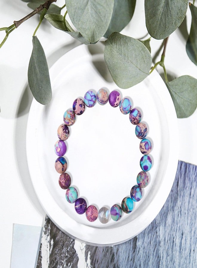 Tirdkid Grandma Gifts From Granddaughter/Grandson Natural Imperial Jasper and Love Moonstone Bracelet for Grandma Birthday Gifts Mother's Day Gift - Image 4