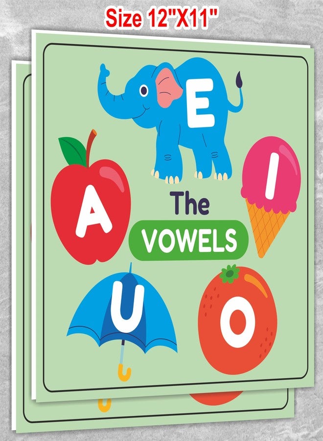 ATTRACTSO - The vowels | alphabate learning skill for kids use for school | classsroom | kids room size - 12"x11" inch (Set of 2) - Image 2