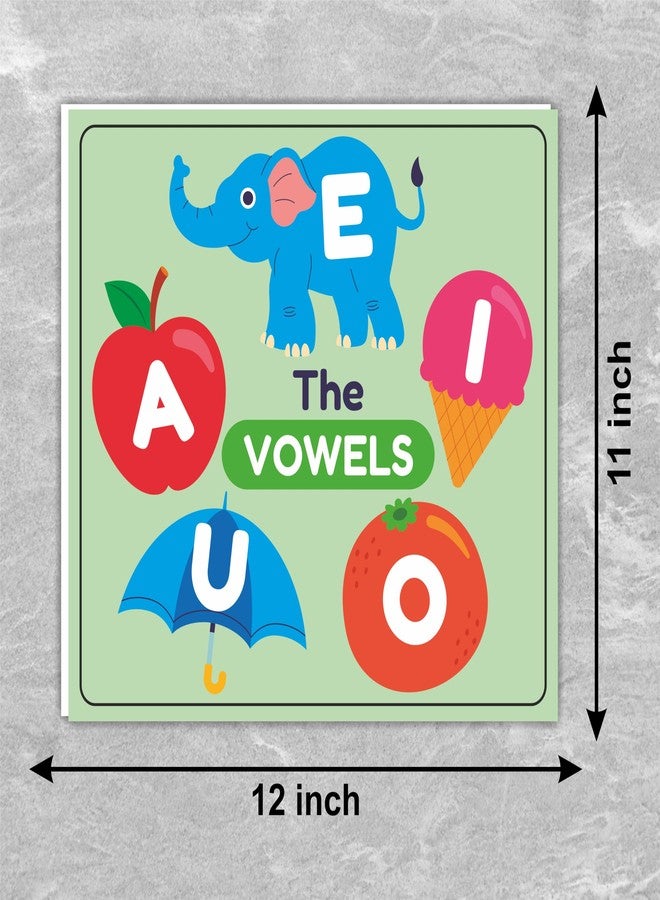 ATTRACTSO - The vowels | alphabate learning skill for kids use for school | classsroom | kids room size - 12"x11" inch (Set of 2) - Image 5