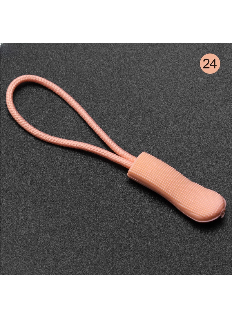 Generic TPU Zipper Pulls Cord Zip Tags for Bags 24# peach powder 
