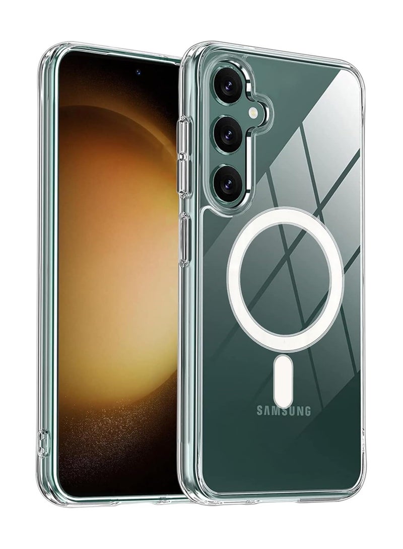 Denx Magnetic Case for Samsung Galaxy A36 and Samsung Galaxy A56, Compatible with MagSafe, Plating Luxury Cover, Clear Soft TPU Shockproof Protective Phone Case (Clear) - Image 1