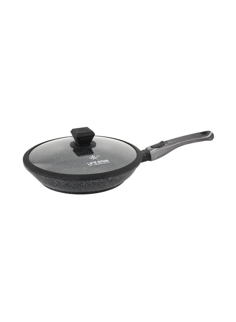 Life Smile 24cm Granite Nonstick Fry Pan with Lid (1.6L) – Induction Base, Removable Handle, Scratch Resistant & Easy Clean - Image 1