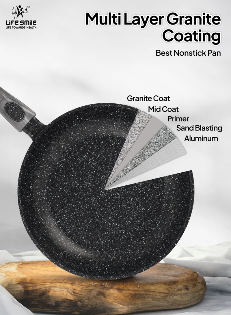 Life Smile 24cm Granite Nonstick Fry Pan with Lid (1.6L) – Induction Base, Removable Handle, Scratch Resistant & Easy Clean - Image 4