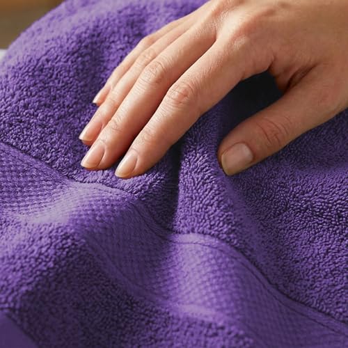 Trident 100% Cotton Towels for Bath | Towels for Bath Large Size | Trident Bath Towel - Soft & Absorbent | 450 GSM | 1 Piece Bath Towel for Men/Women | Urban Comfort | 70 cms x 140 cms - Purple - Image 5