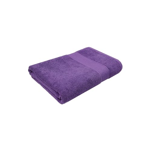 Trident 100% Cotton Towels for Bath | Towels for Bath Large Size | Trident Bath Towel - Soft & Absorbent | 450 GSM | 1 Piece Bath Towel for Men/Women | Urban Comfort | 70 cms x 140 cms - Purple - Image 1