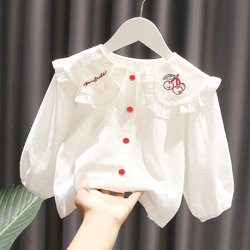 Girls' Shirts Cotton 2025 Spring Clothes Baby Girl Fashionable Tops Korean Style Babydoll Shirts Kidsren'S Shirts Dropshipping - Image 5