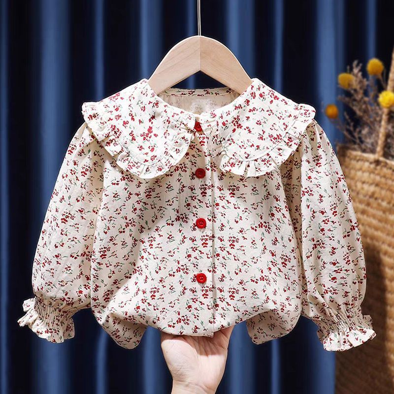 Girls' Shirts Cotton 2025 Spring Clothes Baby Girl Fashionable Tops Korean Style Babydoll Shirts Kidsren'S Shirts Dropshipping - Image 2