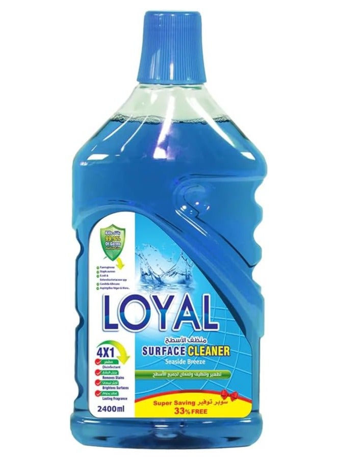loyal منظف الأسطح لويل 4x1 سائل، نسيم البحر، أزرق، 2400 مل