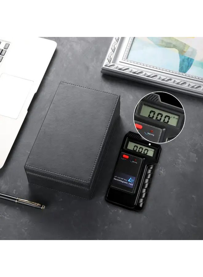 Light Brown PU Leather RFID Blocking Car Key Box with Anti Theft Lock - Image 5
