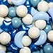 GOGOSO Ball Pit Balls Stars Moon Shapes Plastic Pitballs for Toddler Play Tent Baby Photo Props Kids Pool Water Toys Kiddie Pool Party Decor Pearl BlueCream BlueWhite50PCS - Image 2