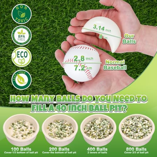 GOGOSO Ball Pit Balls Stars Moon Shapes Plastic Pitballs for Toddler Play Tent Baby Photo Props Kids Pool Water Toys Kiddie Pool Party Decor Pearl BlueCream BlueWhite50PCS - Image 5