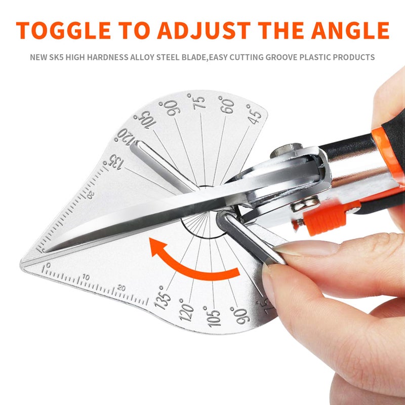 GARTOL Multifunctional Trunking/Miter Shears for Angular Cutting of Moulding and Trim, Adjustable at 45 To 135 Degree, Hand Tools for Cutting Soft Wood, Plastic, PVC, with Replacement blades - Image 5