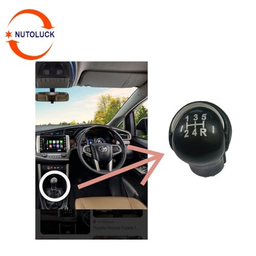 Nutoluck-Gear Lever Knob with 5 Gear Leather Quality Compatible with Innova Crysta,Fortuner - Image 4