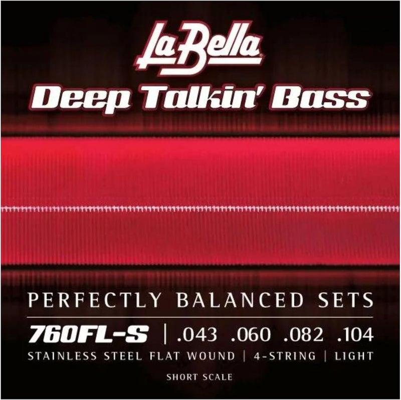 La Bella 760FL-S Deep Talkin' Bass Guitar Strings - Stainless Steel Flat Wound, Light, Short Scale - Image 1