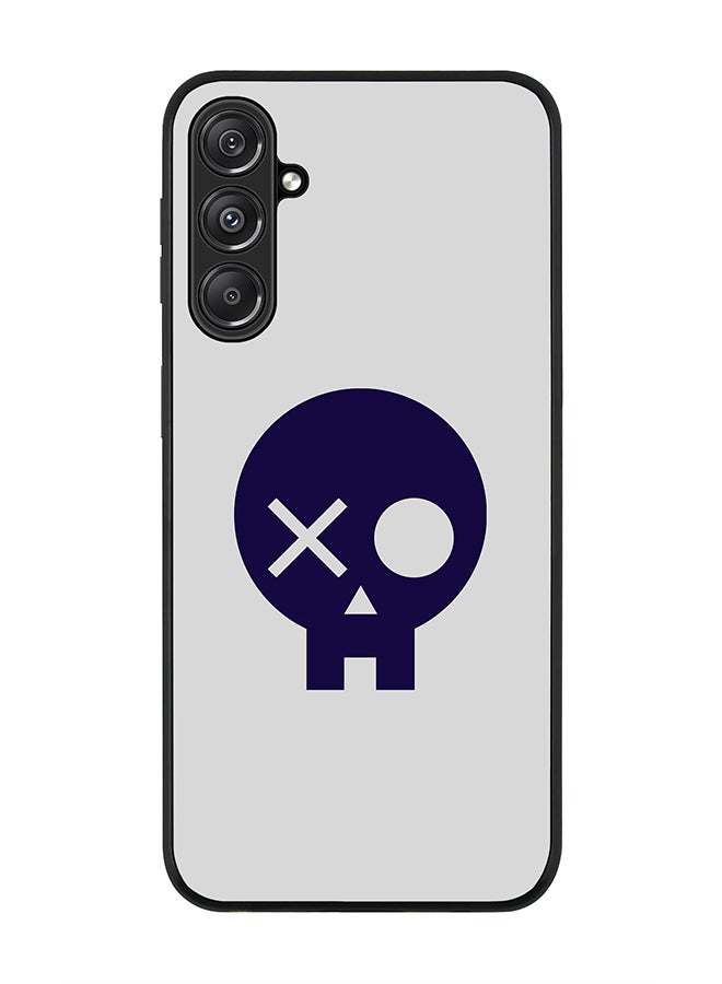 Stylizedd Rugged Black Edge case for Samsung Galaxy M34 5G, Custom Slim fit Flexible Anti Drop Thin Phone Case Cover - Skull Patch  - Image 1