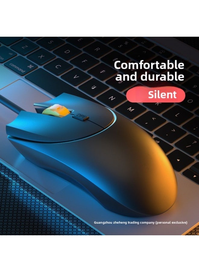 Generic - Mouse Wired Mute Silent Desktop Laptop Business Office Male And Female Student Macro Definition E-sports Game-Color:[classic Version] Mysterious Black-audio Button-dpi Adjustment-3d Anti-slip Roller-grip Feel-Interface:Official Standard - Image 1