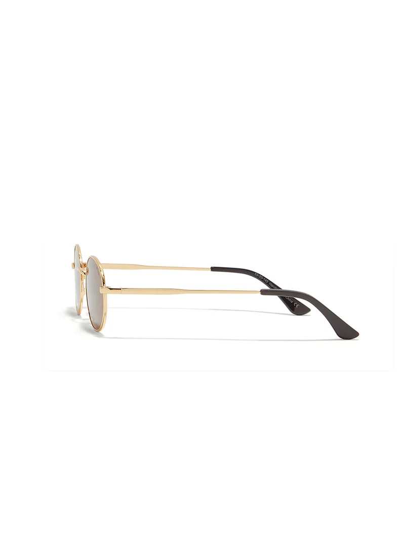 Blackout Base,Unisex Sunglasses, Oval Sunglasses, UV Protection: UV400 (Gold,Blue)