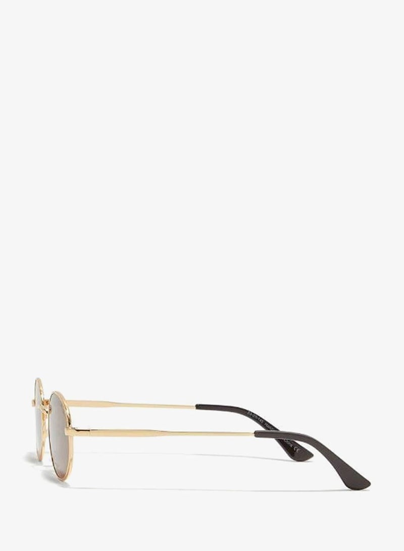 Blackout Base,Unisex Sunglasses, Oval Sunglasses, UV Protection: UV400 (Gold,Blue) - Image 3