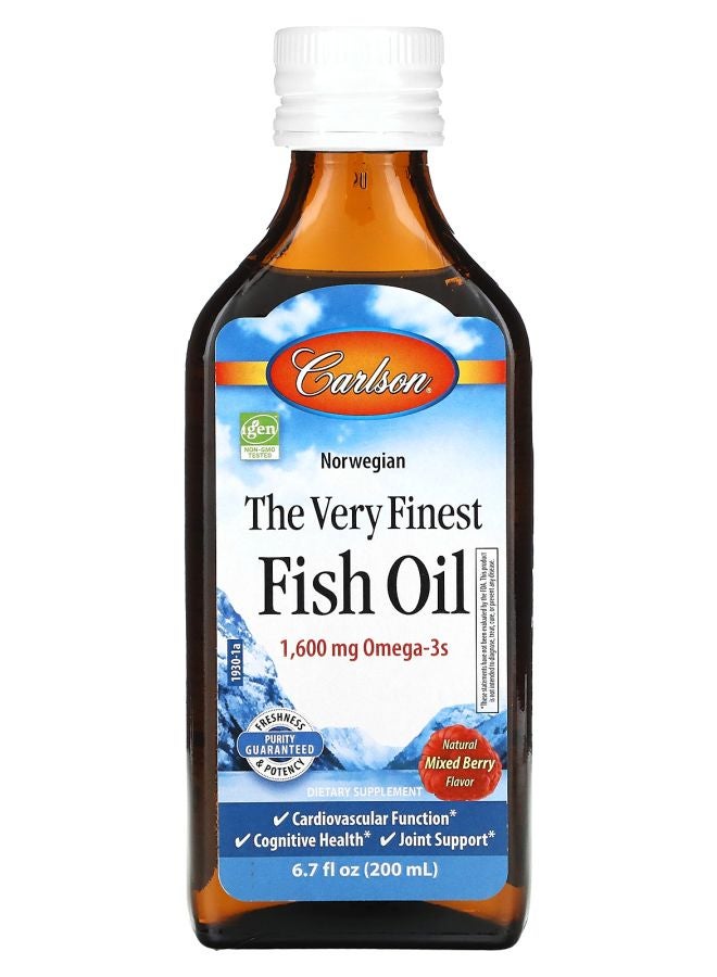Norwegian The Very Finest Fish Oil Natural Mixed Berry 1600 mg 6.7 fl oz (200 ml)