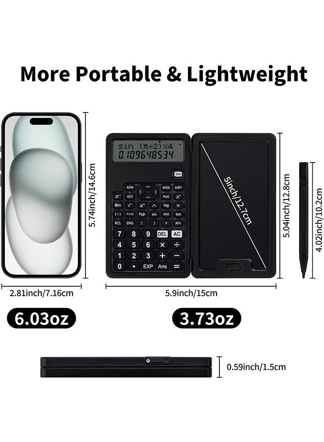 Quantum Scientific Calculator, Small Mini Calculators with Writing Notepad and Stylus, Erasable LCD Writing Tablet for Middle High School Students and Teachers - Image 2