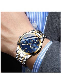Generic Men's Wrist Watch, Waterproof LuxuryWatches, ELECDON Business Tourbillon Automatic Mechanical Watch Stainless Steel Calendar Luminous Pointer Waterproof Multifunction Wrist Watch.  - Image 3