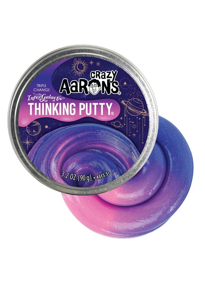 Crazy Aaron's Crazy Aaron's Thinking Putty® - Intergalactic - Triple Color Changing Putty for Kids and Adults in a 4" Tin - Creative and Endless Fun, Stress Relief Therapy Toys, Never Dries Out - Made in USA  - Image 1
