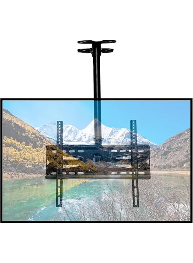 حامل تلفزيون سقفي – قاعدة قابلة للتعديل للشاشات من 26 إلى 60 بوصة – تصميم متين وموفر للمساحة - Image 1