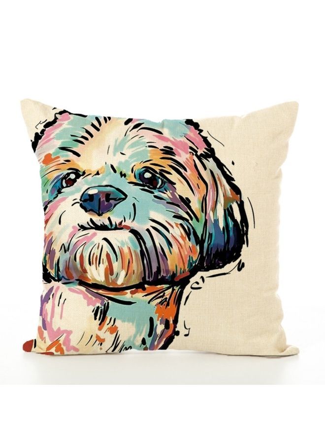 NIBEMINENT Dog Printed Home Decorative Cushion Cover Multicolour