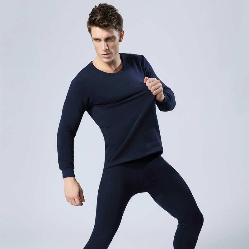 Batch Men'S Cotton Autumn Clothes Long Pants One-Piece Round Neck Bottoming Shirt Cotton Sweater Middle-Aged And Elderly Thin Velvet - Image 3