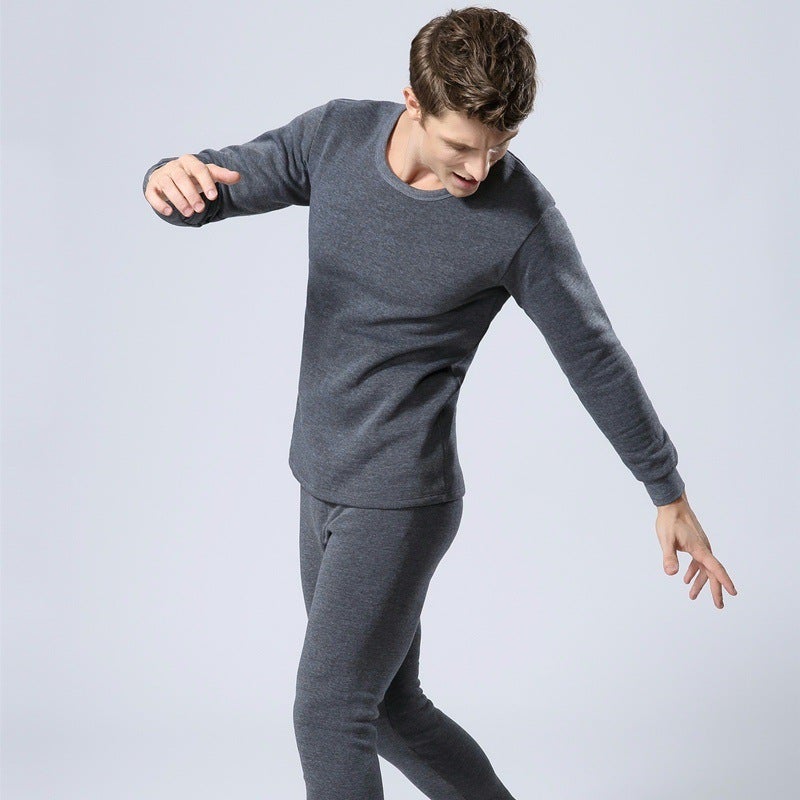 Batch Men'S Cotton Autumn Clothes Long Pants One-Piece Round Neck Bottoming Shirt Cotton Sweater Middle-Aged And Elderly Thin Velvet - Image 4