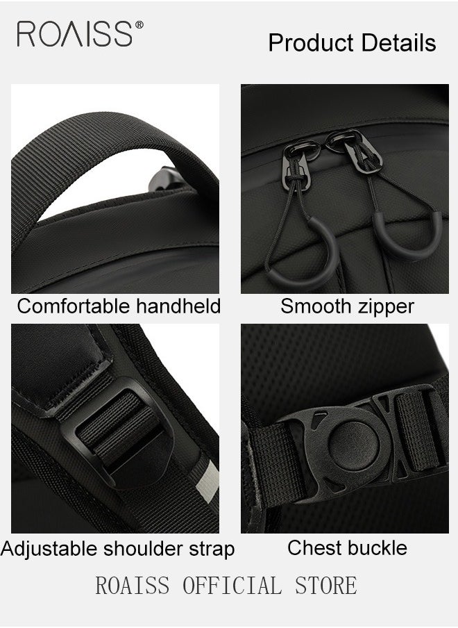 roaiss - Unisex Multifunctional Backpack Cycling Bag with Waterproof Helmet Bag Large Capacity Scientific Partitioning Rolling Suitcase Attachment Comfortable Back Padding Lightening Load Ideal for Short Trips - Image 1