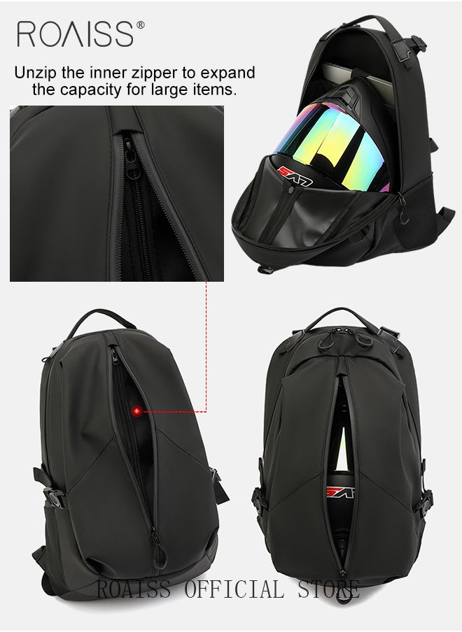 roaiss - Unisex Multifunctional Backpack Cycling Bag with Waterproof Helmet Bag Large Capacity Scientific Partitioning Rolling Suitcase Attachment Comfortable Back Padding Lightening Load Ideal for Short Trips - Image 1