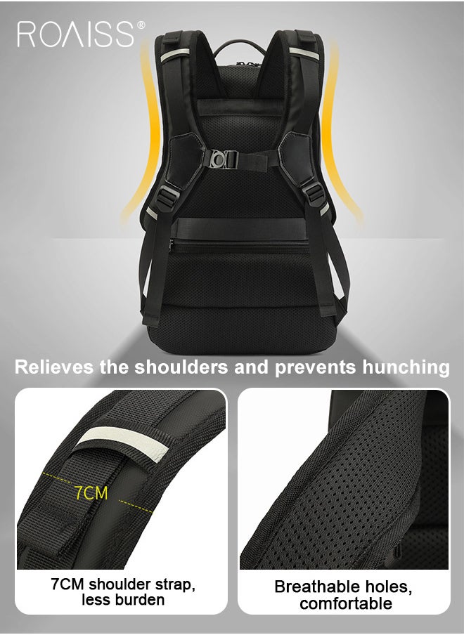 roaiss - Unisex Multifunctional Backpack Cycling Bag with Waterproof Helmet Bag Large Capacity Scientific Partitioning Rolling Suitcase Attachment Comfortable Back Padding Lightening Load Ideal for Short Trips - Image 1