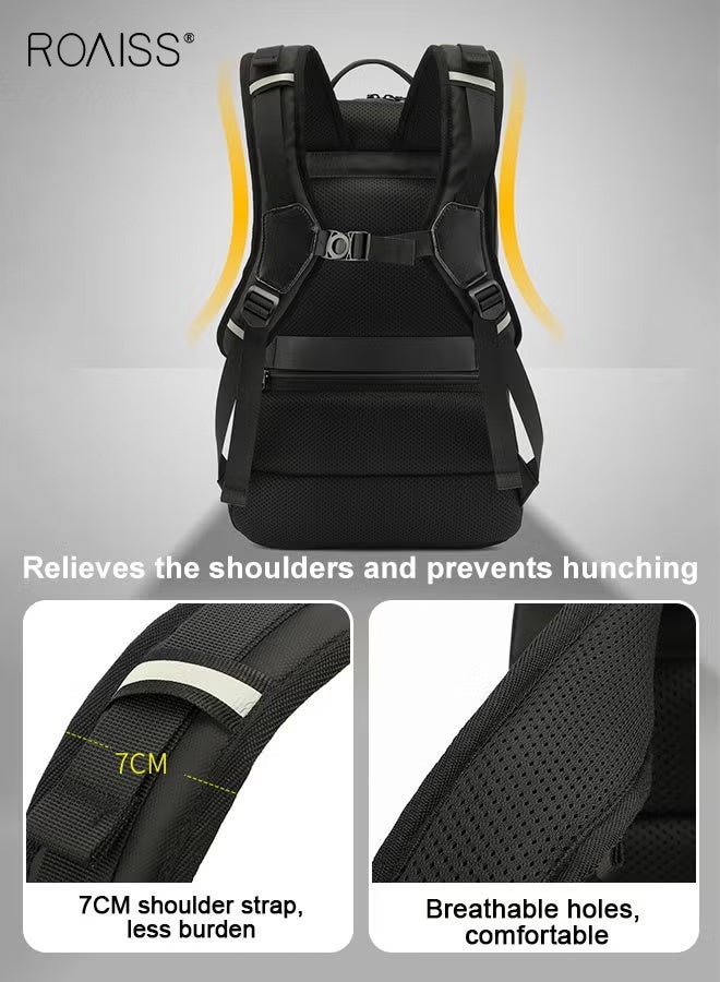 roaiss Unisex Multifunctional Backpack Cycling Bag with Waterproof Helmet Bag Large Capacity Scientific Partitioning Rolling Suitcase Attachment Comfortable Back Padding Lightening Load Ideal for Short Trips - Image 4