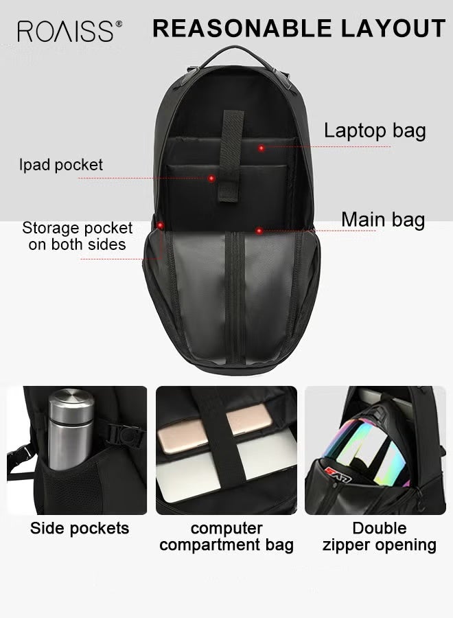 roaiss Unisex Multifunctional Backpack Cycling Bag with Waterproof Helmet Bag Large Capacity Scientific Partitioning Rolling Suitcase Attachment Comfortable Back Padding Lightening Load Ideal for Short Trips - Image 5