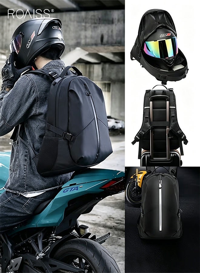 roaiss Unisex Multifunctional Backpack Cycling Bag with Waterproof Helmet Bag Large Capacity Scientific Partitioning Rolling Suitcase Attachment Comfortable Back Padding Lightening Load Ideal for Short Trips - Image 3