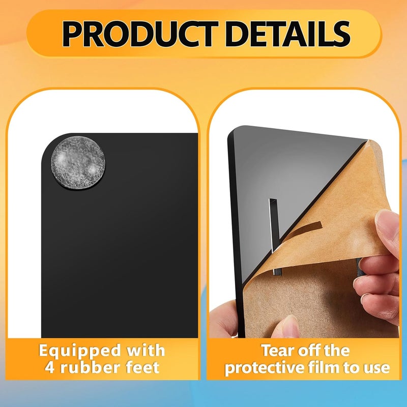 Barydat 2 Pcs Acrylic Dual Controller Holder - Anti-Slip Universal Game Stand Storage for Desk, Most Gaming Accessories Organizer, Black Clear - Image 3