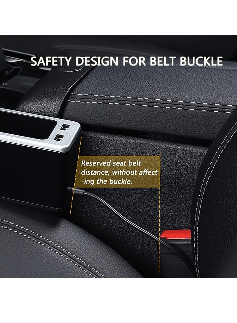 Car Seat Gap Organizer Seat Gap Filler Front Automotive Consoles Seat Crevice Storage Box with Two USB Ports Multifunctional Seat Pockets for Cell Phone Sunglass Cards Keys Driver Side - Image 5