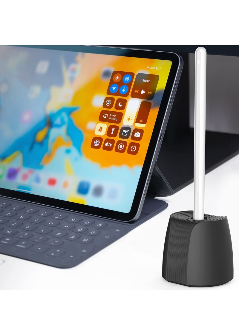 SYOSI - Compatible with Apple Pencil Stand Silicone Holder, 1st and 2nd Generation Charging Station Dock with Sleeve or Grip - Image 1