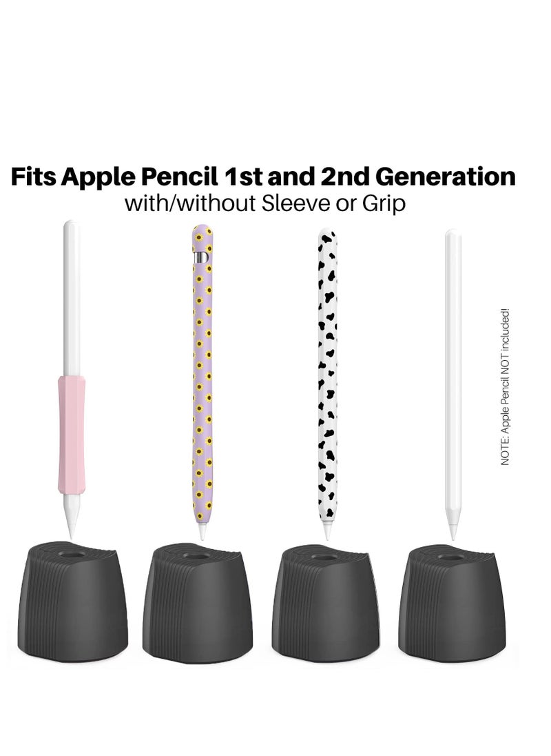 SYOSI - Compatible with Apple Pencil Stand Silicone Holder, 1st and 2nd Generation Charging Station Dock with Sleeve or Grip - Image 1