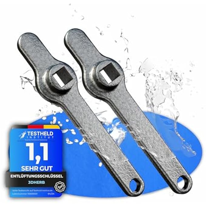 BLEED KEY, STAINLESS STEEL HEATING KEY, RADIATOR BLEED HANDLE, SQUARE KEY, HEATING BLEED, MADE OF HIGH-QUALITY STAINLESS STEEL  THE ORIGINAL  PACK OF 2 - Image 1