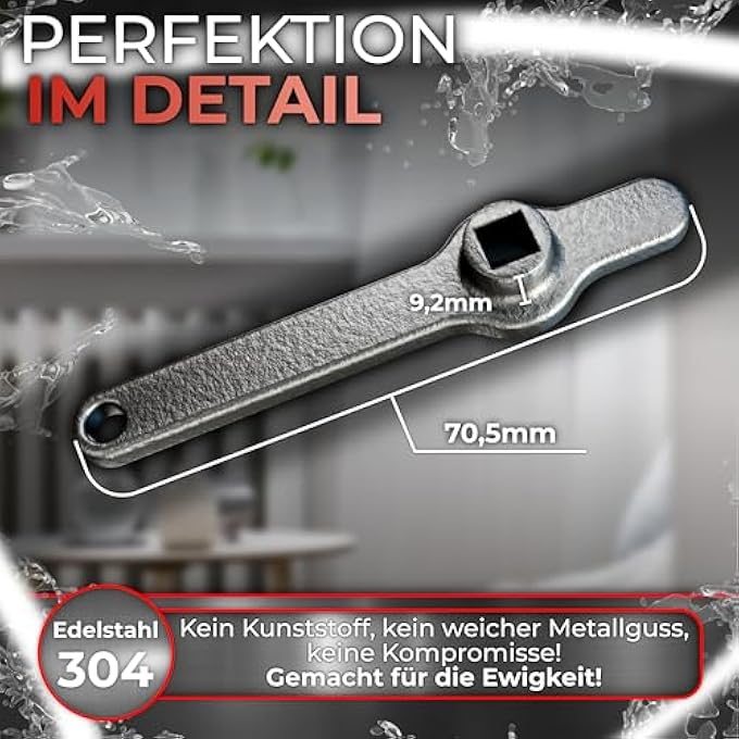 BLEED KEY, STAINLESS STEEL HEATING KEY, RADIATOR BLEED HANDLE, SQUARE KEY, HEATING BLEED, MADE OF HIGH-QUALITY STAINLESS STEEL  THE ORIGINAL  PACK OF 2 - Image 3