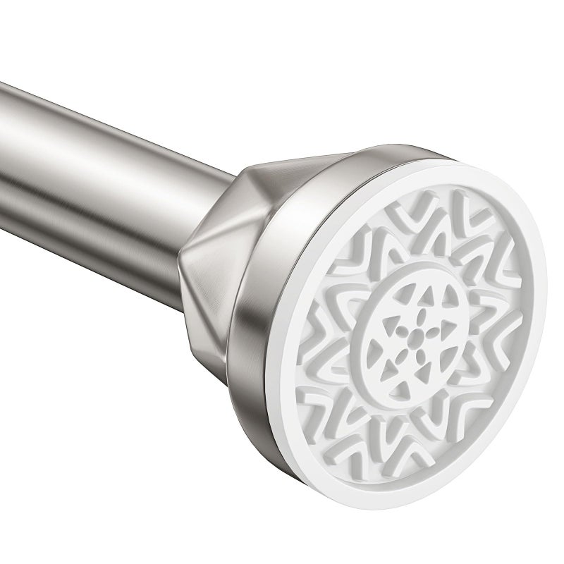 TITGIPE Nickel No-Drill Shower Rod - 32-80 Inches, Anti-Slip Tension Curtain Rod - Image 1