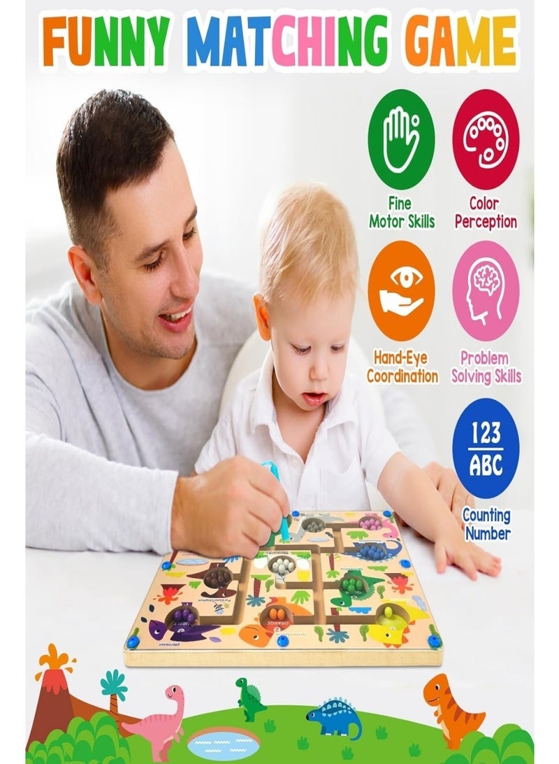 VarioNest Magnetic Color and Number Maze,Montessori Educational Wooden Magnet Puzzle Game Board for Toddlers,Toddler Activities Counting Matching Games,Learning Fine Motor Skills for Preschoolers - Image 2