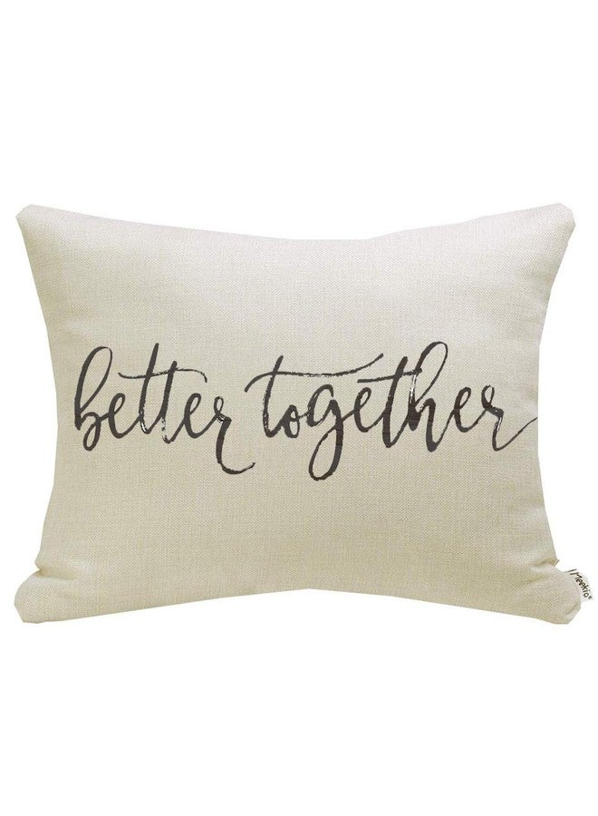 Meekio Farmhouse Pillow Covers with Better Together Quote 12" x 20" Farmhouse Rustic Décor Lumbar Pillow Covers with Saying Housewarming Gifts Family Room Décor - Image 1