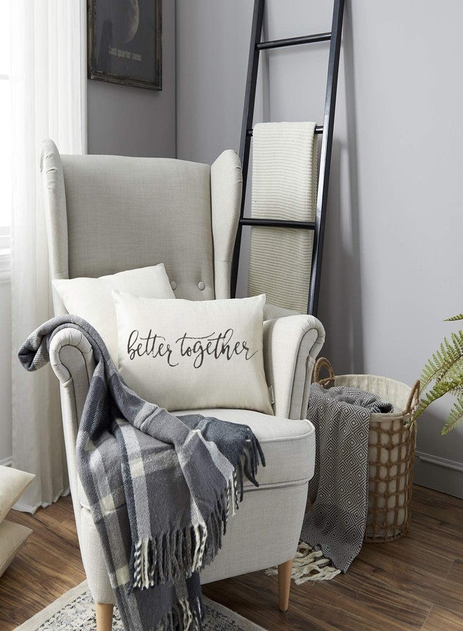 Meekio Farmhouse Pillow Covers with Better Together Quote 12" x 20" Farmhouse Rustic Décor Lumbar Pillow Covers with Saying Housewarming Gifts Family Room Décor - Image 2