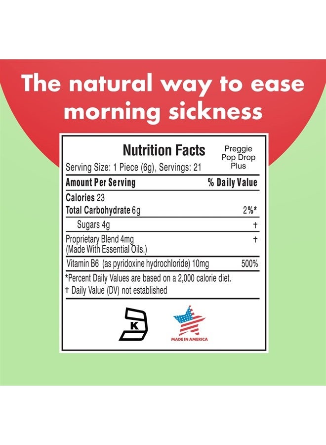 Three Lollies Preggie Pop Drops Plus | 21 Drops | Vitamin B6 for Morning Sickness & Nausea Relief during pregnancy | Safe for pregnant Mom & Baby | Gluten Free | Two Flavors: Lemon & Raspberry  - Image 2