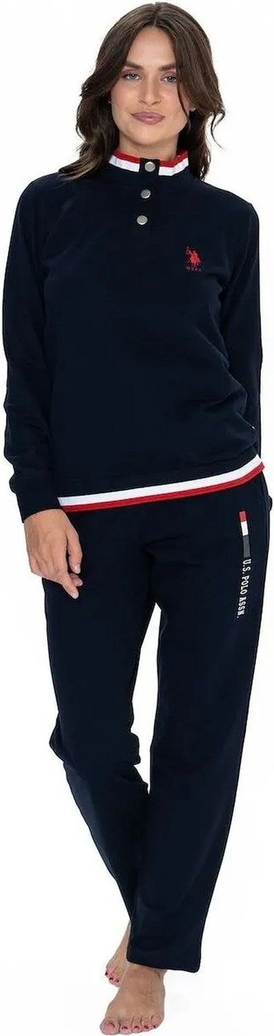 U.S. Polo Assn. 20112 Women's Long Sleeve Stand Collar Casual Home Wear-Navy Blue - Image 4